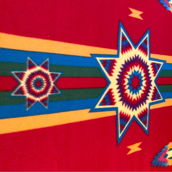 AZTEC TRIBAL American Southwestern Blanket Throw Bedding Blanket Fleece 38 x 60" - Picture 3 of 12
